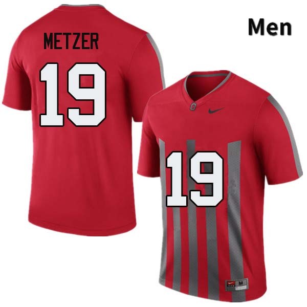 Ohio State Buckeyes Jake Metzer Men's #19 Throwback Authentic Stitched College Football Jersey